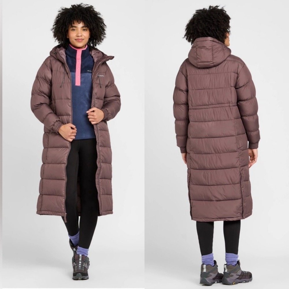 Columbia Pike Lake II Long Puffer Parka Jacket Mauve Basalt Large Coat Women